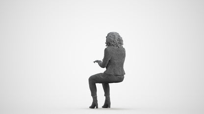 photogrammetry 3D woman business, realistic human model archviz FBX, wireframe front view