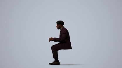 3D people model man business, scanned human for 3ds Max rendering, three-quarter view render