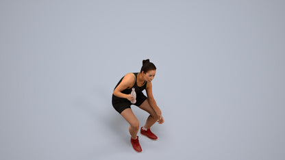 photogrammetry 3D woman sport, realistic human model archviz FBX, back view render