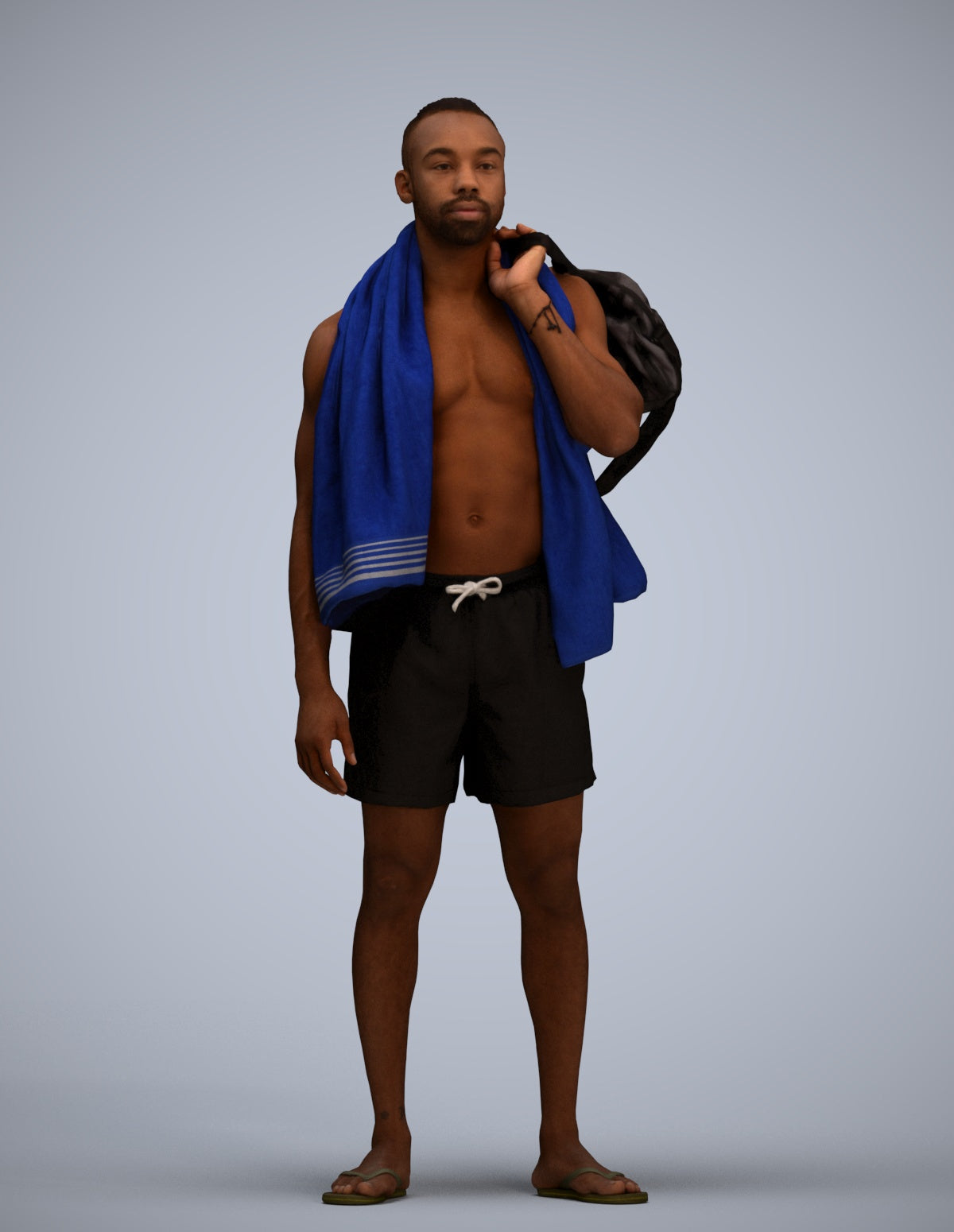realistic 3D human man sport, archviz people FBX OBJ for Blender