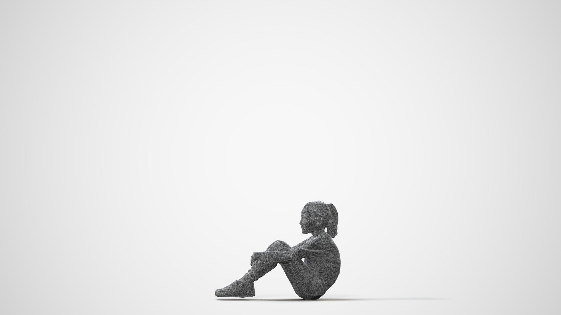 realistic 3D girl casual kids, scanned archviz people for Blender and 3ds Max, square thumbnail
