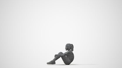 realistic 3D girl casual kids, scanned archviz people for Blender and 3ds Max, square thumbnail