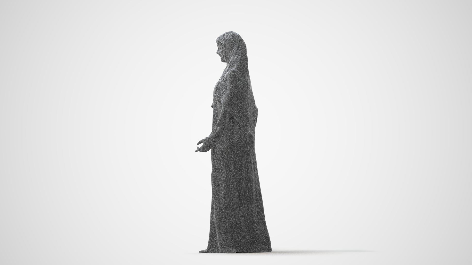 photogrammetry 3D woman standing, realistic human model archviz FBX, square thumbnail