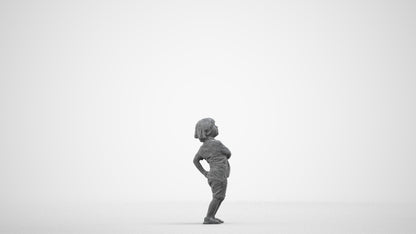 3D human model boy casual kids, photogrammetry scanned person for archviz, wireframe side view