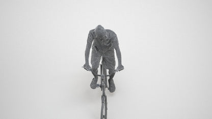 photogrammetry 3D man casual cycling, realistic human model archviz FBX, wireframe three-quarter view