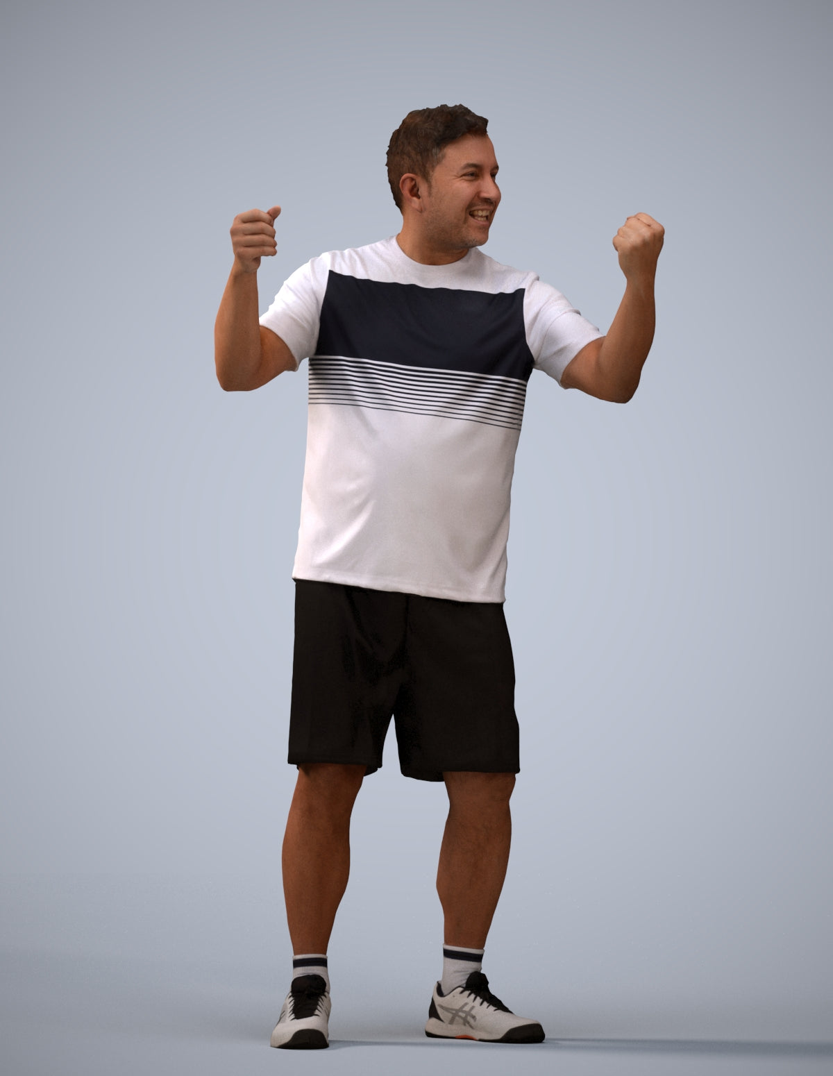 photogrammetry 3D man sport, realistic human model archviz FBX