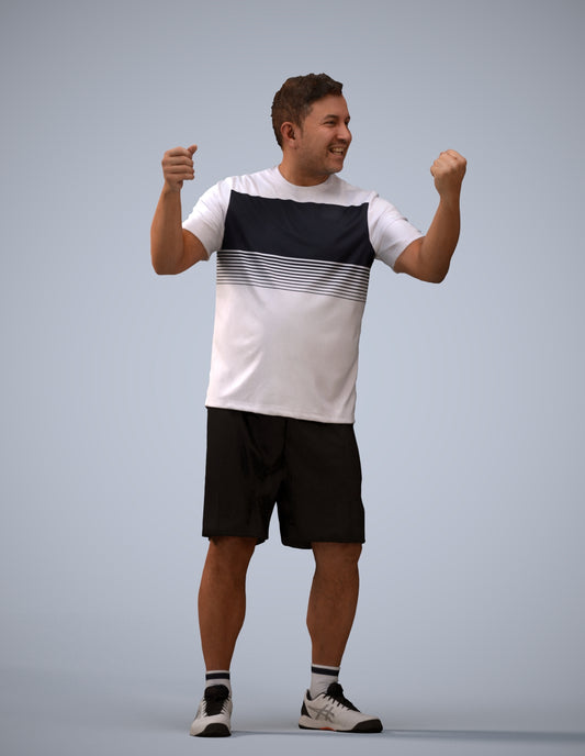 photogrammetry 3D man sport, realistic human model archviz FBX