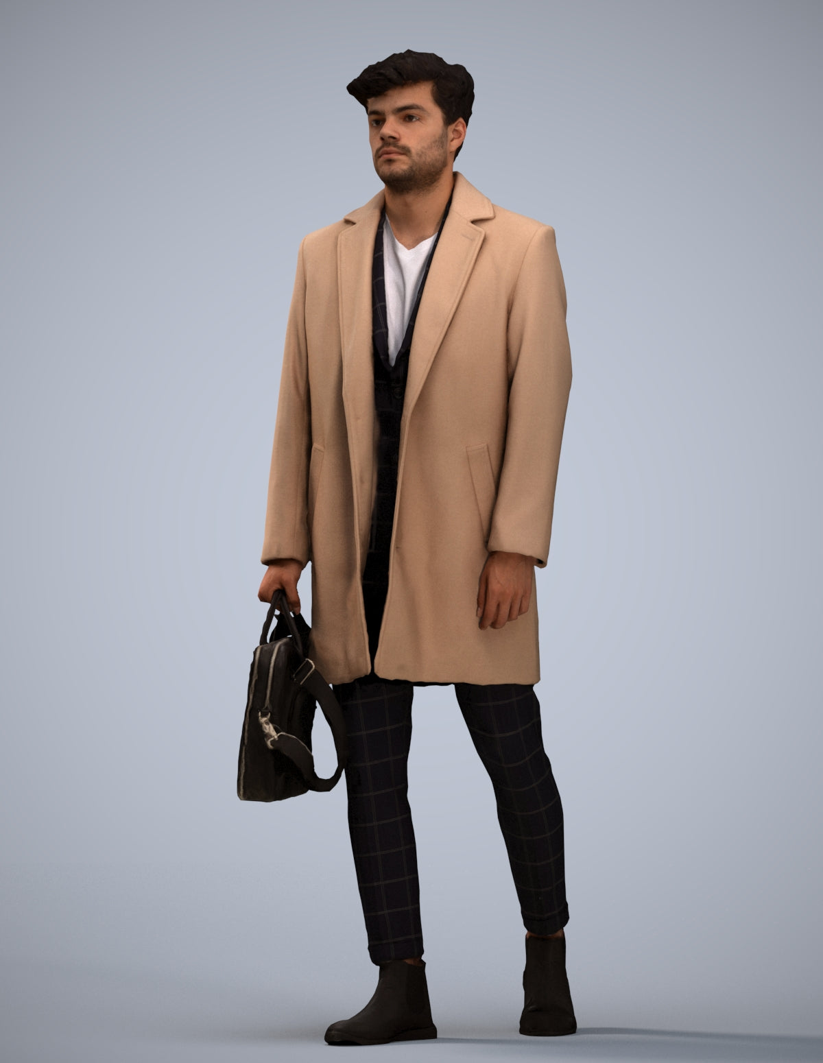 realistic 3D human man business walking, archviz people FBX OBJ for Blender