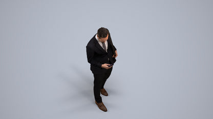 3D scanned man business formal, photorealistic archviz people for Enscape and SketchUp, back view render
