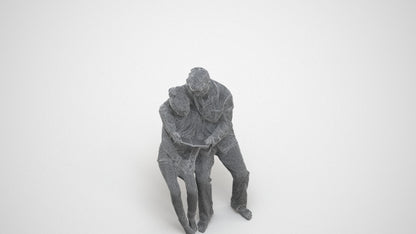 photogrammetry 3D girl kids, realistic human model archviz FBX, wireframe three-quarter view