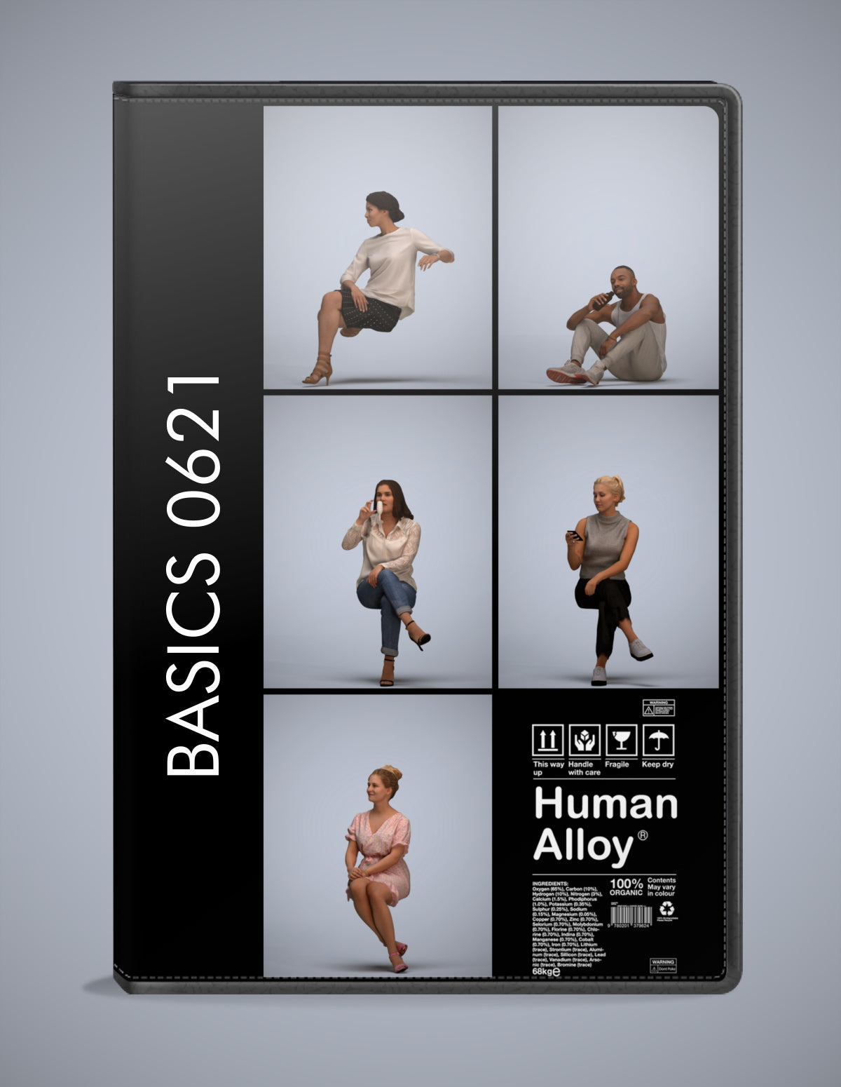 scanned 3D people sitting collection, 5 photogrammetry models for Enscape and V-Ray