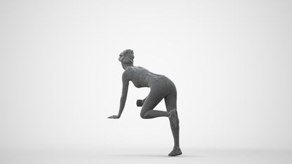 3D human model woman sport, photogrammetry scanned person for archviz, square thumbnail