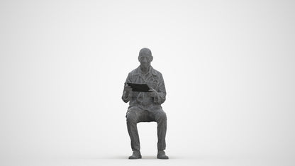 photogrammetry 3D senior man medical, realistic human model archviz FBX, three-quarter front view render
