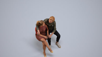 realistic 3D woman casual mix, scanned archviz people for Blender and 3ds Max, back view render