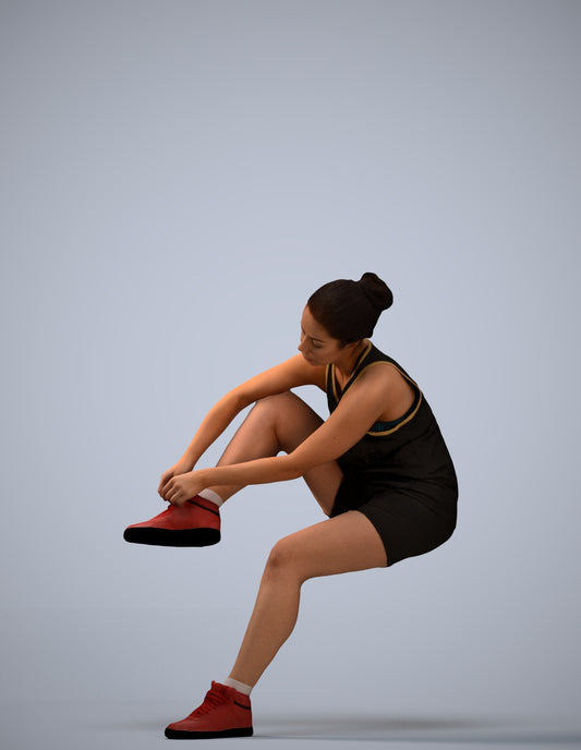realistic 3D woman sport, scanned archviz people for Blender and 3ds Max