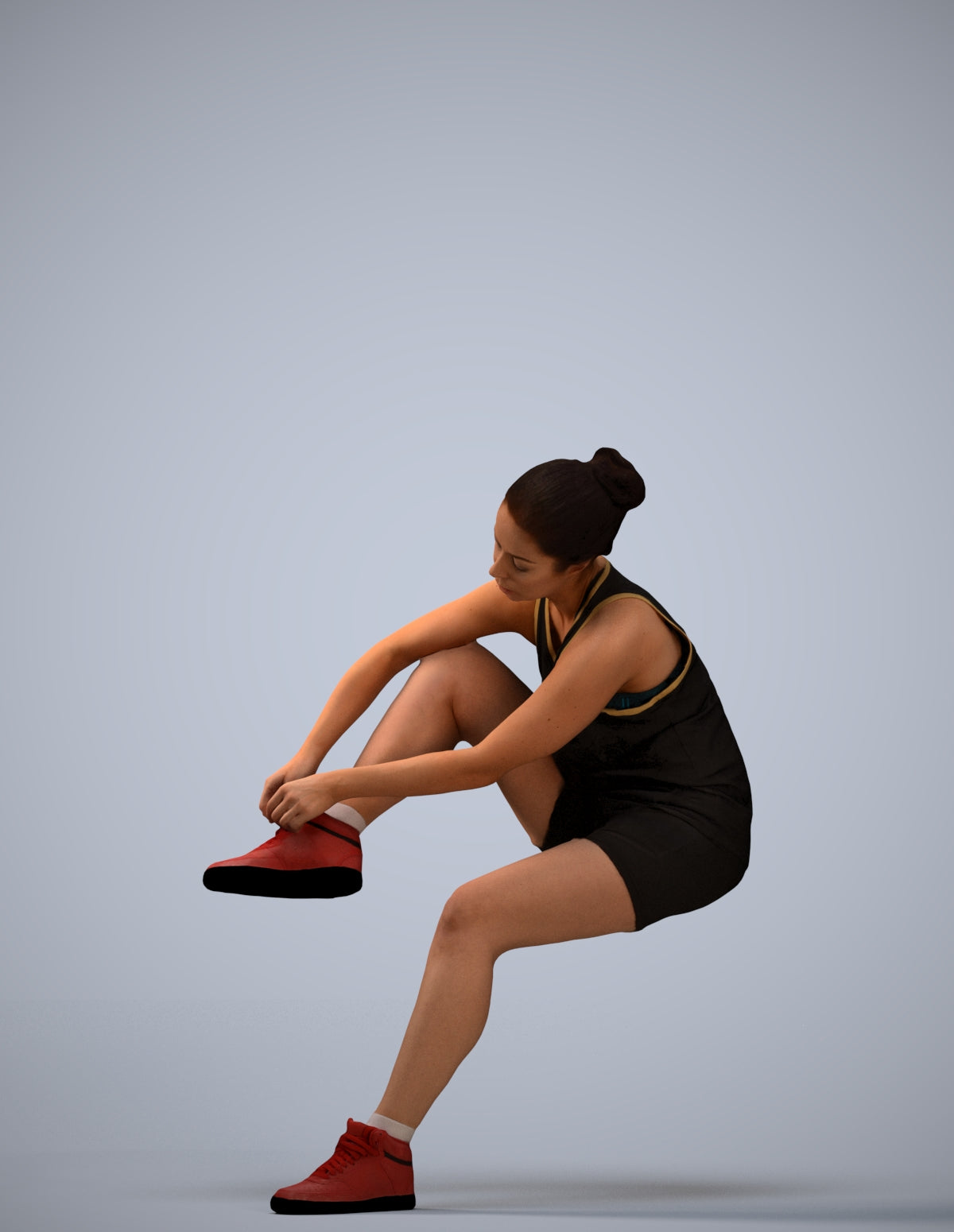 realistic 3D woman sport, scanned archviz people for Blender and 3ds Max