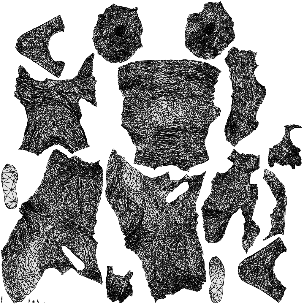 3D scanned senior man sitting casual, photorealistic archviz people for Enscape and SketchUp, wireframe top-down view