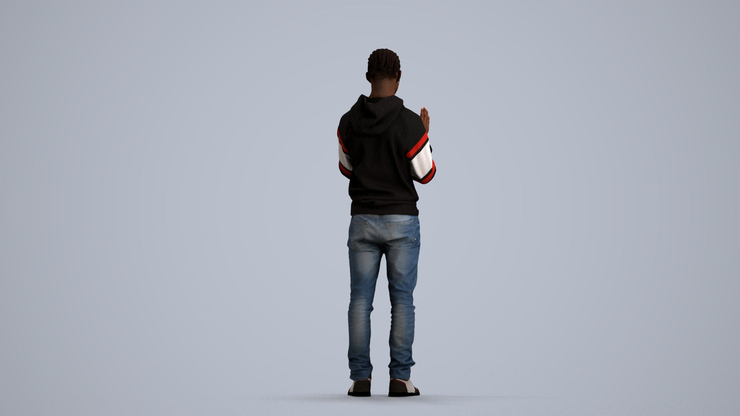 realistic 3D people boy casual kids, render-ready for V-Ray and Corona, FBX OBJ, front view render