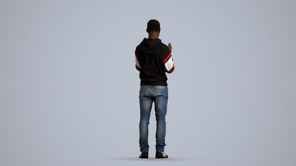 realistic 3D people boy casual kids, render-ready for V-Ray and Corona, FBX OBJ, front view render