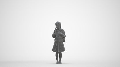 photogrammetry 3D girl kids, realistic human model archviz FBX, three-quarter front view render
