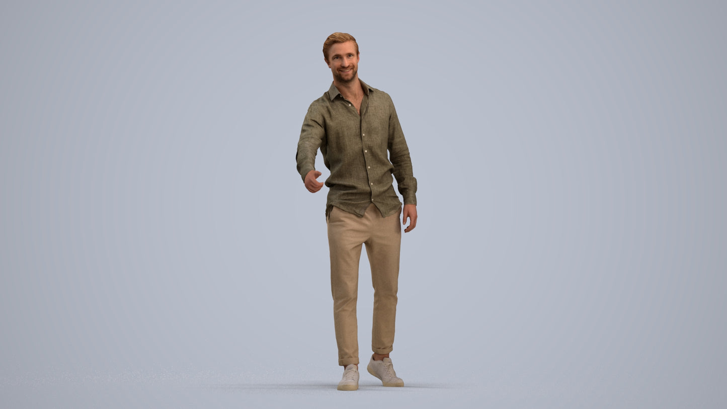 realistic 3D people man casual mix, render-ready for V-Ray and Corona, FBX OBJ, standing pose render