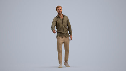 realistic 3D people man casual mix, render-ready for V-Ray and Corona, FBX OBJ, standing pose render