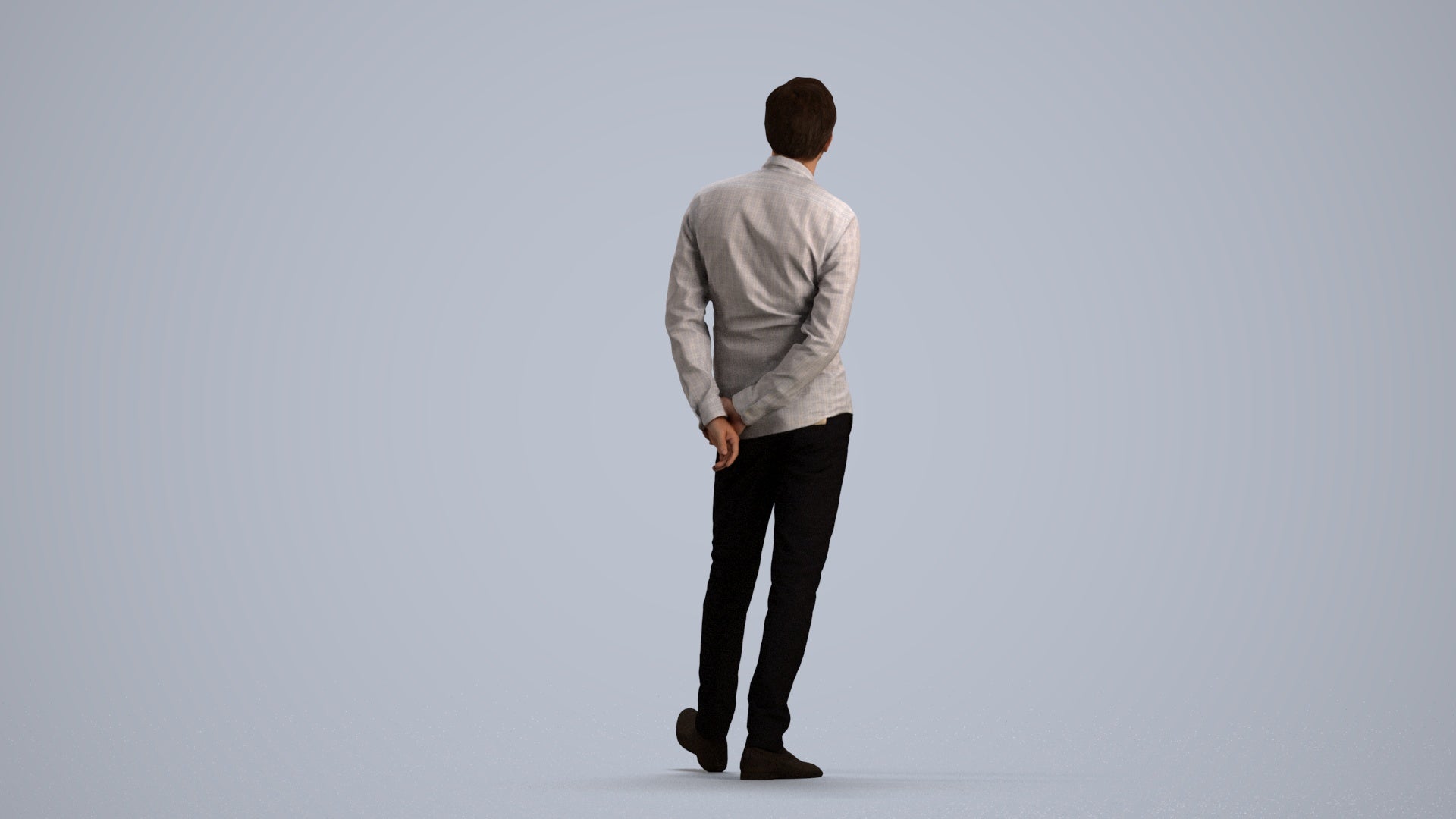 photogrammetry 3D man business standing, realistic human model archviz FBX, front view render