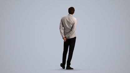photogrammetry 3D man business standing, realistic human model archviz FBX, front view render