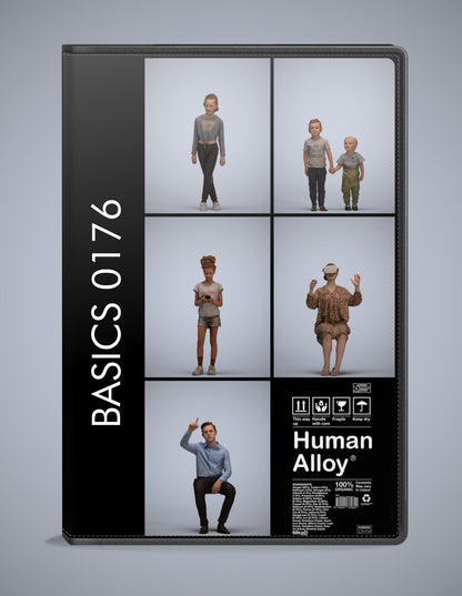 realistic 3D humans kids pack, 5 archviz people FBX OBJ for Blender