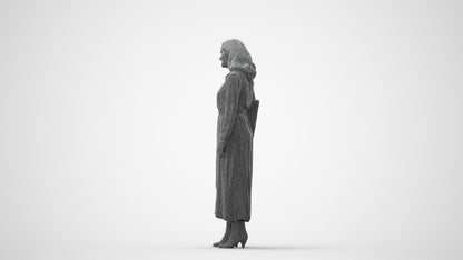 realistic 3D human woman casual standing, archviz people FBX OBJ for Blender, square thumbnail
