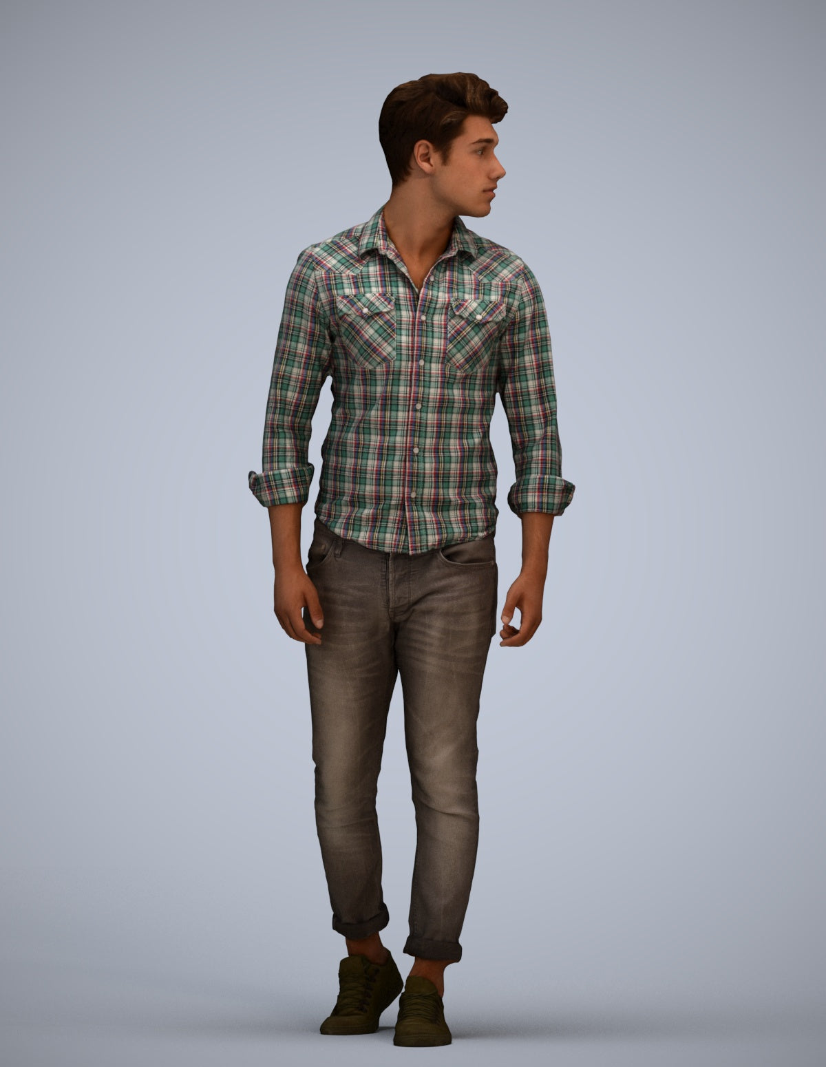 3D scanned man mix casual, photorealistic archviz people for Enscape and SketchUp