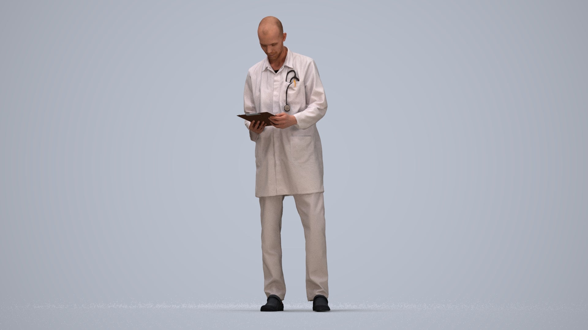 3D scanned man medical, photorealistic archviz people for Enscape and SketchUp, top-down view render