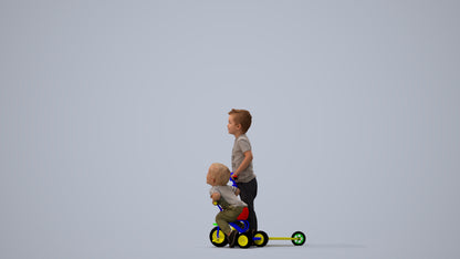 realistic 3D people boy casual kids, render-ready for V-Ray and Corona, FBX OBJ, three-quarter view render