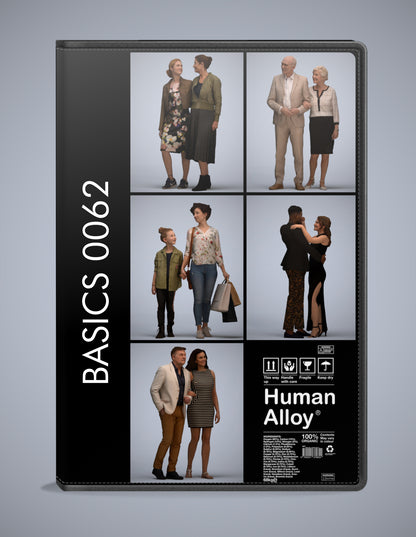 realistic 3D humans kids pack, 5 archviz people FBX OBJ for Blender