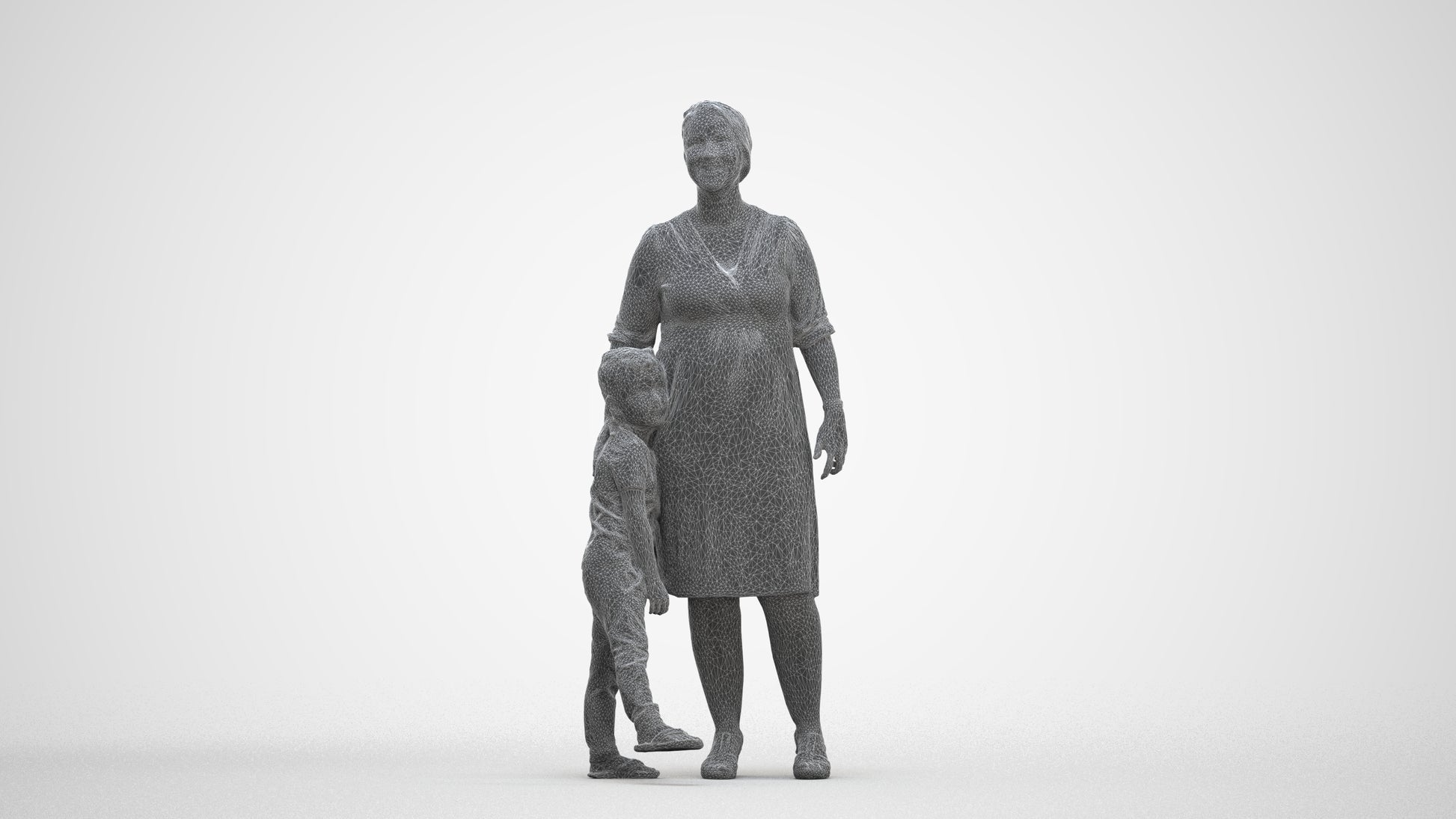 photogrammetry 3D girl casual kids, realistic human model archviz FBX, three-quarter front view render