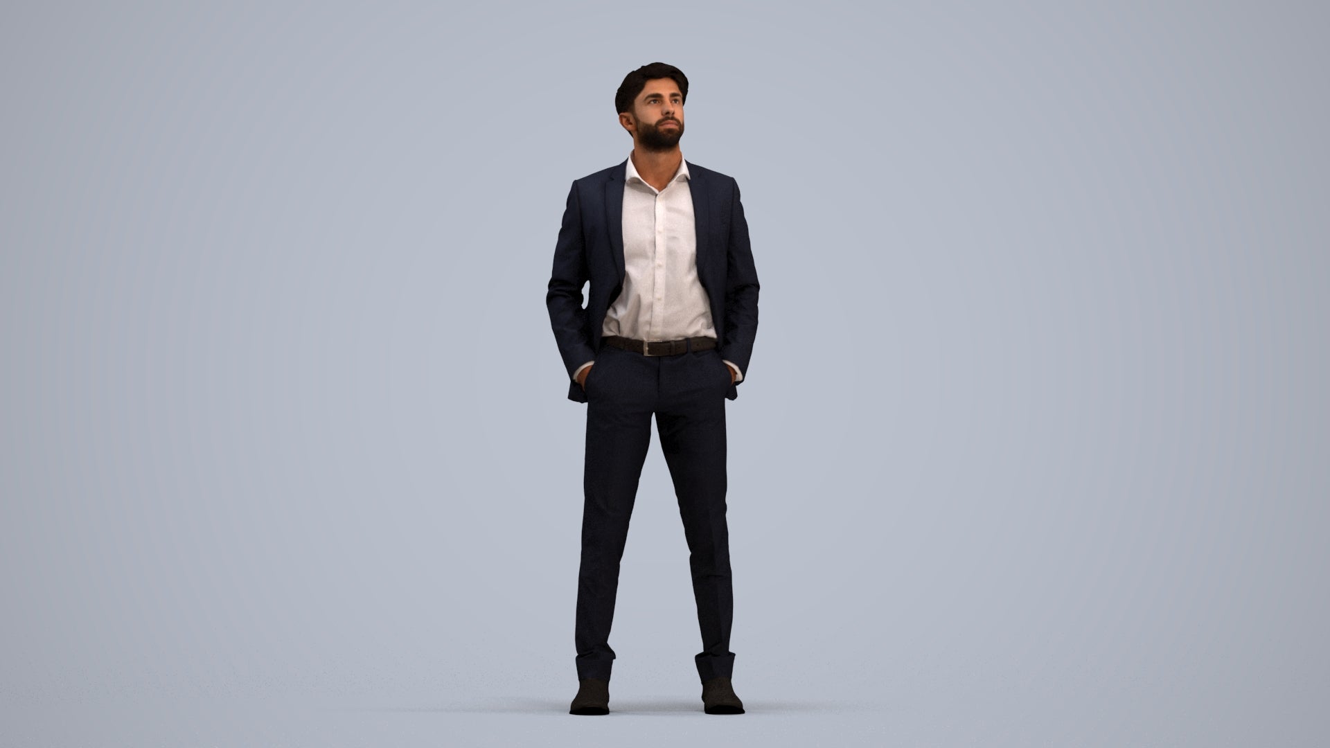 scanned 3D man business, photogrammetry people for Enscape and V-Ray, standing pose render