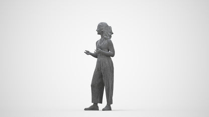 realistic 3D people girl casual kids, render-ready for V-Ray and Corona, FBX OBJ, wireframe back view