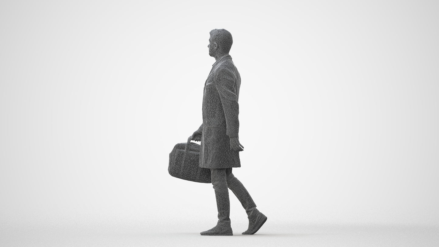 3D human model man business, photogrammetry scanned person for archviz, square thumbnail