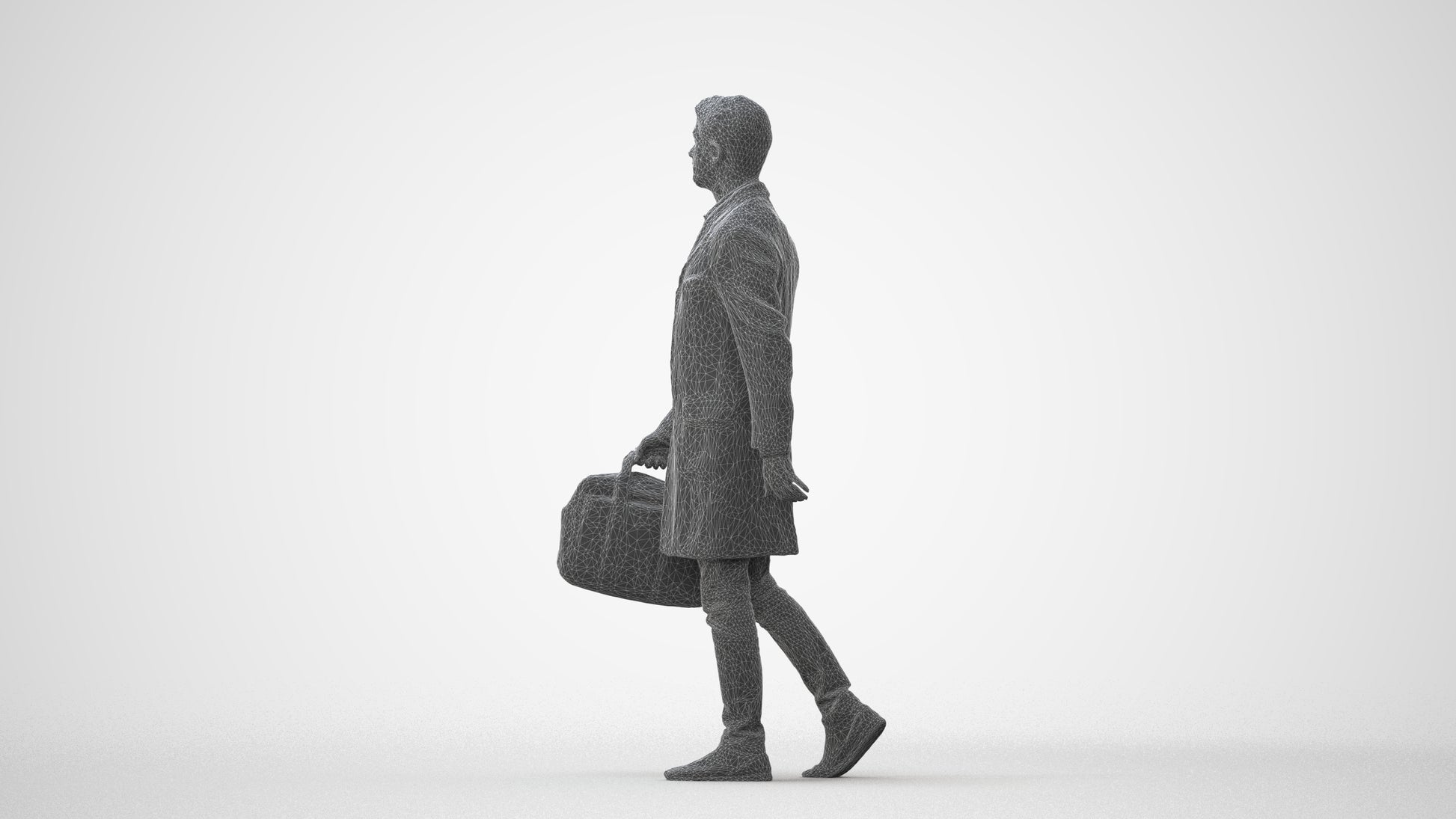 3D human model man business, photogrammetry scanned person for archviz, square thumbnail