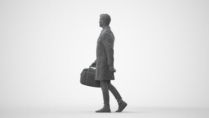 3D human model man business, photogrammetry scanned person for archviz, square thumbnail
