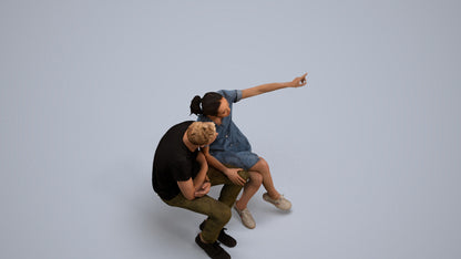 scanned 3D woman casual business, photogrammetry people for Enscape and V-Ray, back view render