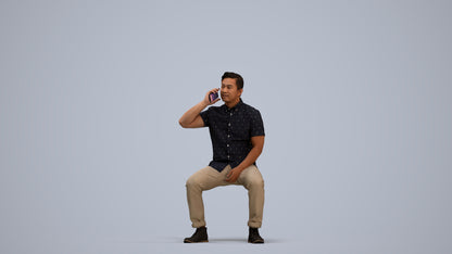3D human model man business, photogrammetry scanned person for archviz, standing pose render