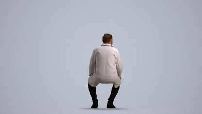 3D scanned man medical, photorealistic archviz people for Enscape and SketchUp, front view render