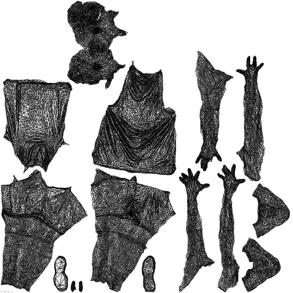 3D people model woman sport, scanned human for 3ds Max rendering, wireframe top-down view