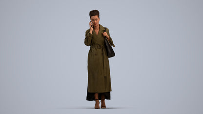 scanned 3D woman business standing, photogrammetry people for Enscape and V-Ray, standing pose render