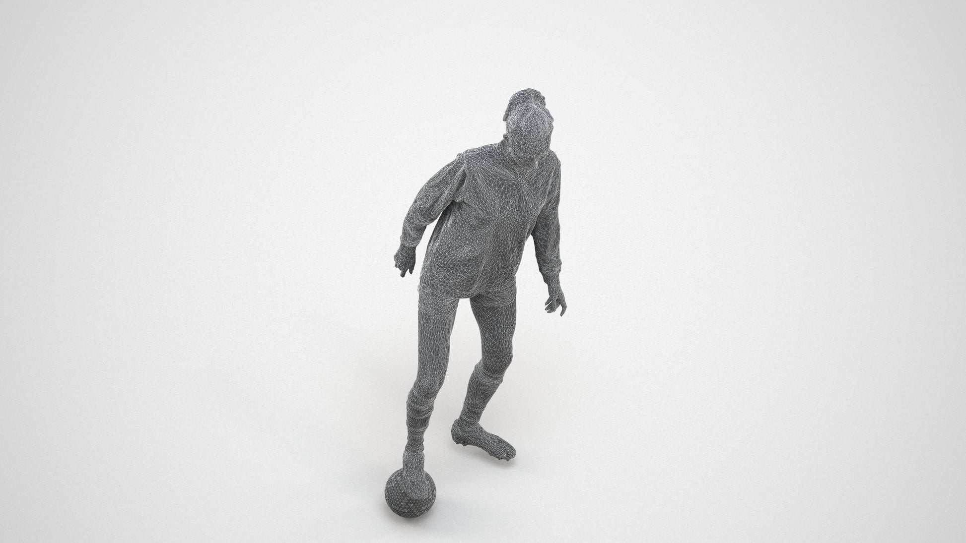 realistic 3D woman sport, scanned archviz people for Blender and 3ds Max, wireframe three-quarter view