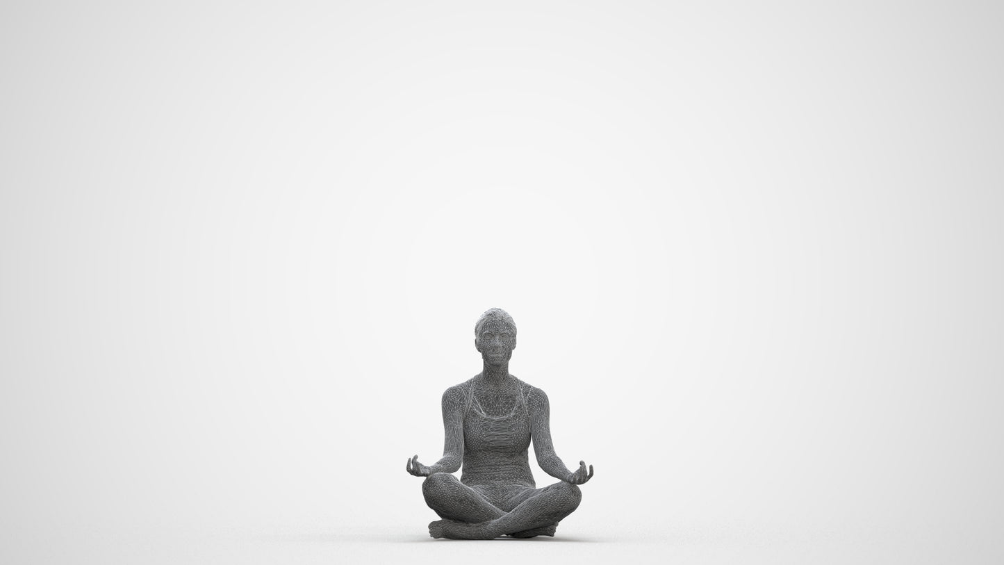 3D people model woman sport, scanned human for 3ds Max rendering, three-quarter front view render