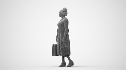 realistic 3D people woman casual shopping, render-ready for V-Ray and Corona, FBX OBJ, square thumbnail