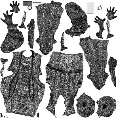 scanned 3D woman business, photogrammetry people for Enscape and V-Ray, wireframe top-down view