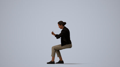 realistic 3D people woman business, render-ready for V-Ray and Corona, FBX OBJ, three-quarter view render